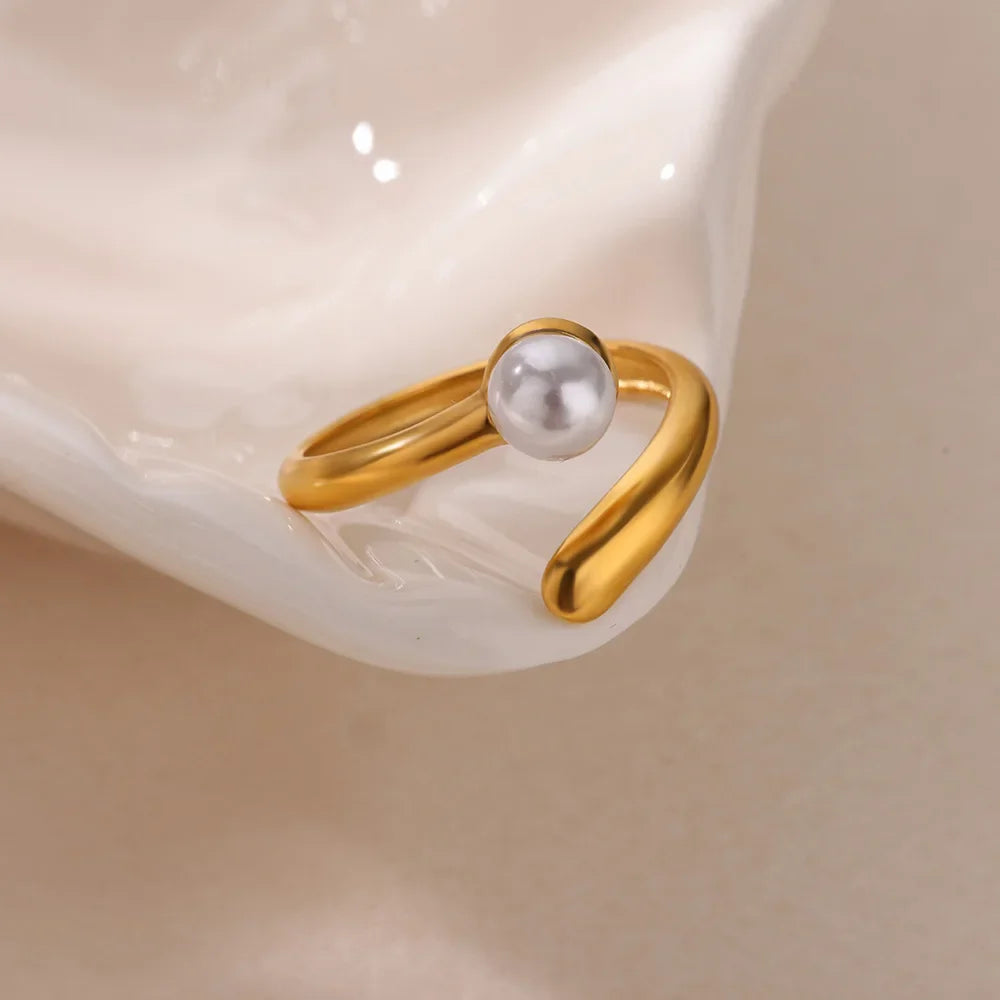 Dainty Zircon Shell Starfish Turtle Evil Eye Rings Stainless Steel Ring Women Anti Fading Golden Charm Jewelry Accessories Gifts