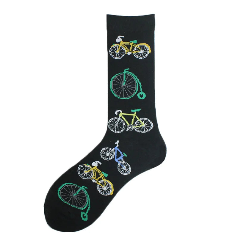 Happy Design Funny Socks Men Unisex Sheep Beer Dinosaur Pattern Sokken  Divertidos Jacquard Calcetines Unisex Hip Hop Skateboard