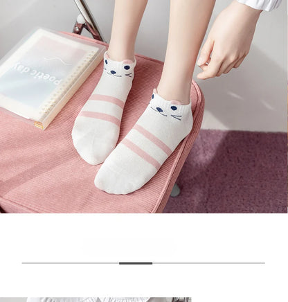 5 Pairs Lolita Japanese Woman Cute White Short Socks Set Girl Spring Summer Sweet Ruffle Lovely Cotton Socks For Women