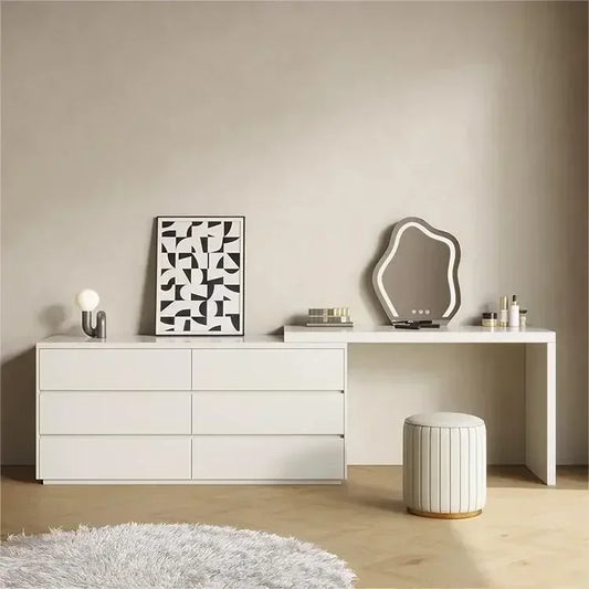 Luxury Dressing Table Drawer White Makeup Mirror Corner Desk Dresser Table Cabinet Organizers Storage Penteadeira Home Furniture