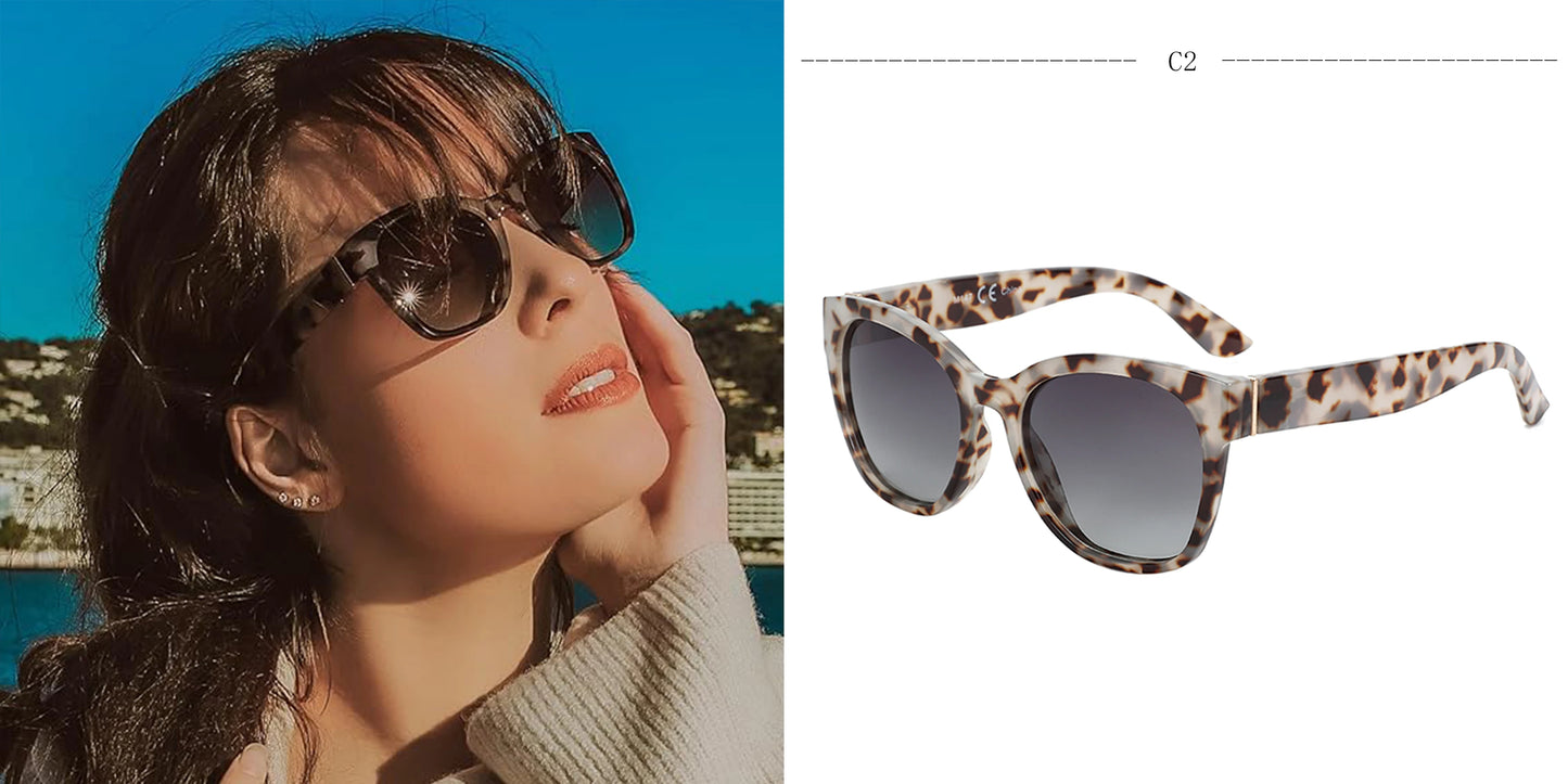 ZENOTTIC Fashion Original Thick Butterfly Frame Polarized Sunglasses for Women Chunky Uv400 Protection Shade Cat Eye Sun Glasses