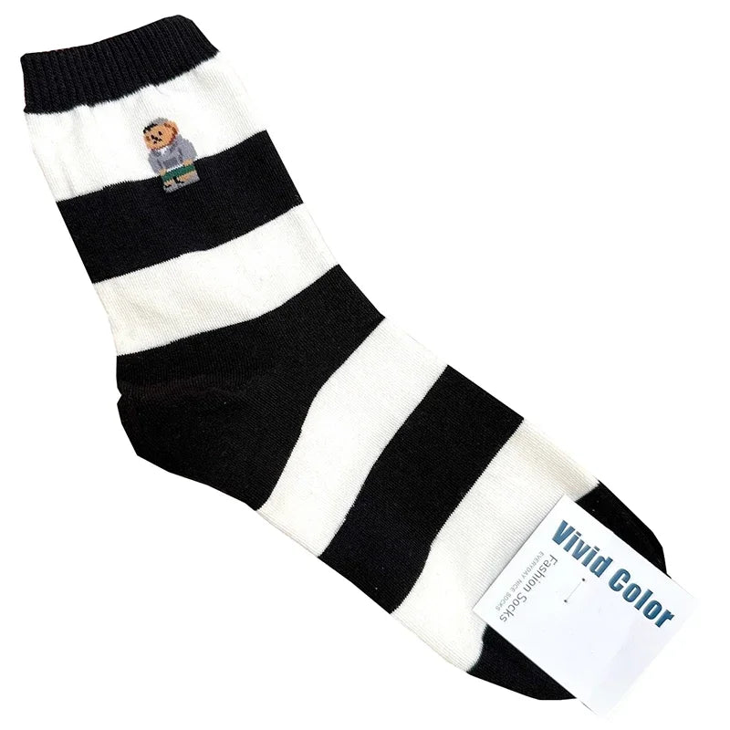 Good Quality Cartoon Elegant Lady Bear Women's  Cute Socks Cotton Harajuku Style Woman Novelty Breathable Sox Christmas Gifts