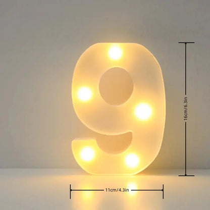 1PC LED Alphabet&Number Lights For Home,Wedding,Proposal,Birthday,Party,Photo Prop, Battery Powered White Decorative Night Light