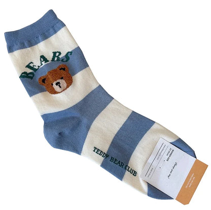 Good Quality Cartoon Elegant Lady Bear Women's  Cute Socks Cotton Harajuku Style Woman Novelty Breathable Sox Christmas Gifts