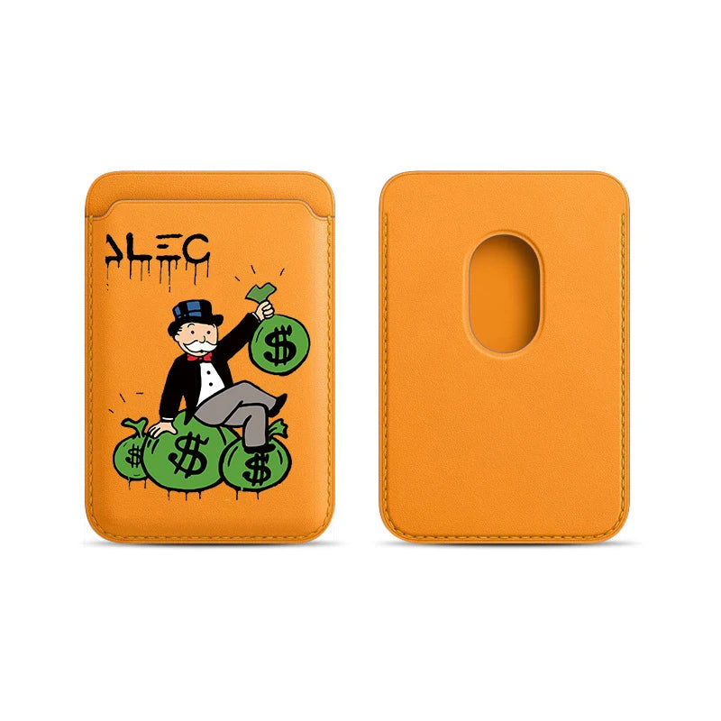 Upgrade Magnetic White PU Leather Wallet Case For MagSafe iPhone13 14 12 11 Luxury Dollar MonopolyS Card Bag Holder Cover Off