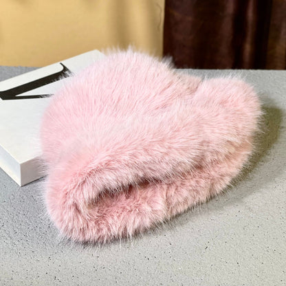 2024 Fluffy Faux Fur Bucket Hats Women Rabbit Fur Warm Thick Plush Winter Hat Lady Fashion Luxury Panama Furry Fisherman Cap Y2k