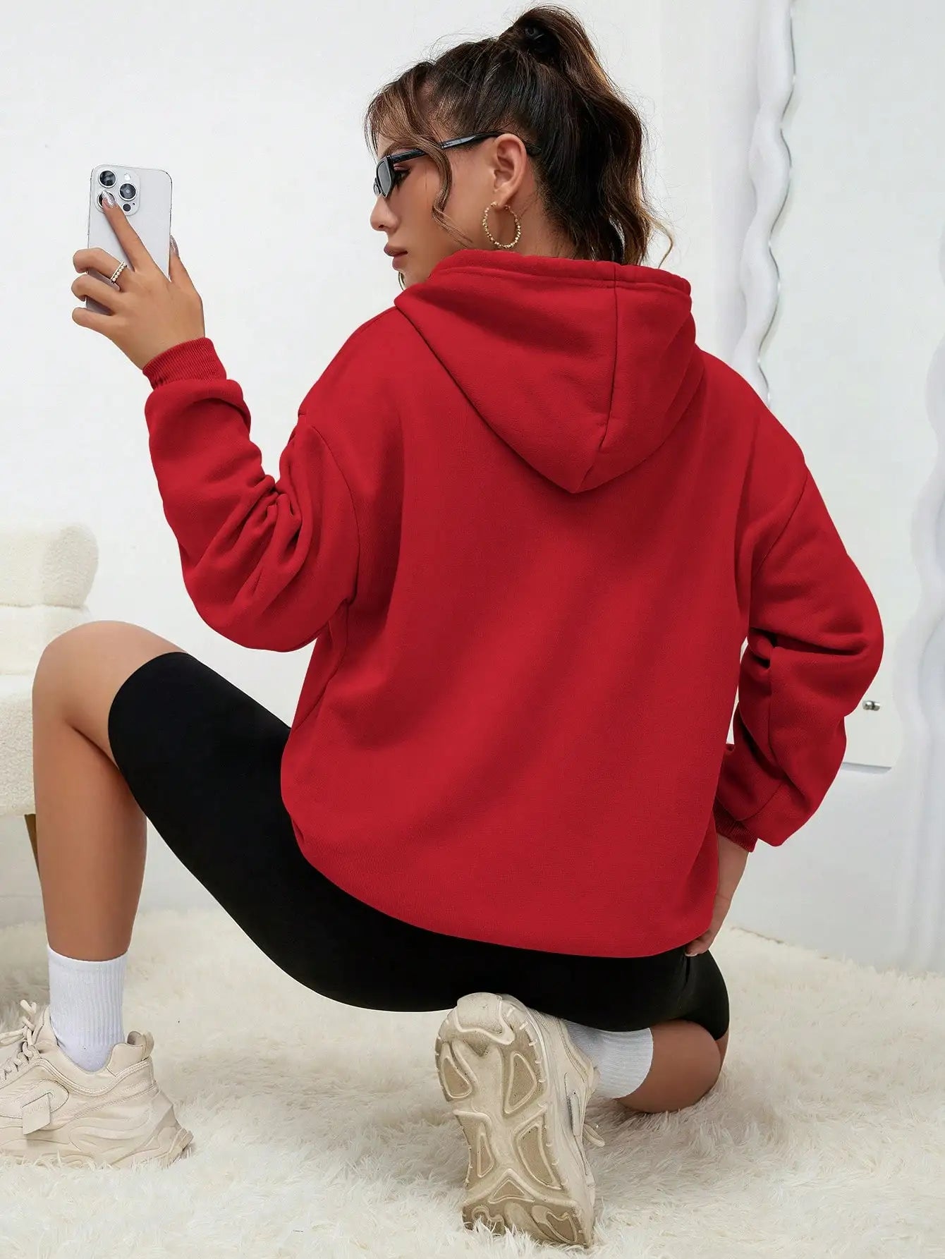 Women's Hoodies Los Angeles California Letter Printing Pocket Hoodie Casual Oversize Long Sleeve Clothes New In sweatshirts