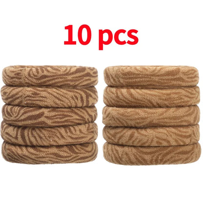 5-100Pcs High Elastic Leopard Print Hair Rope Women Fashion Pony Tails Holders Girls Towel Hair Ties Hairs Accessories Headwear