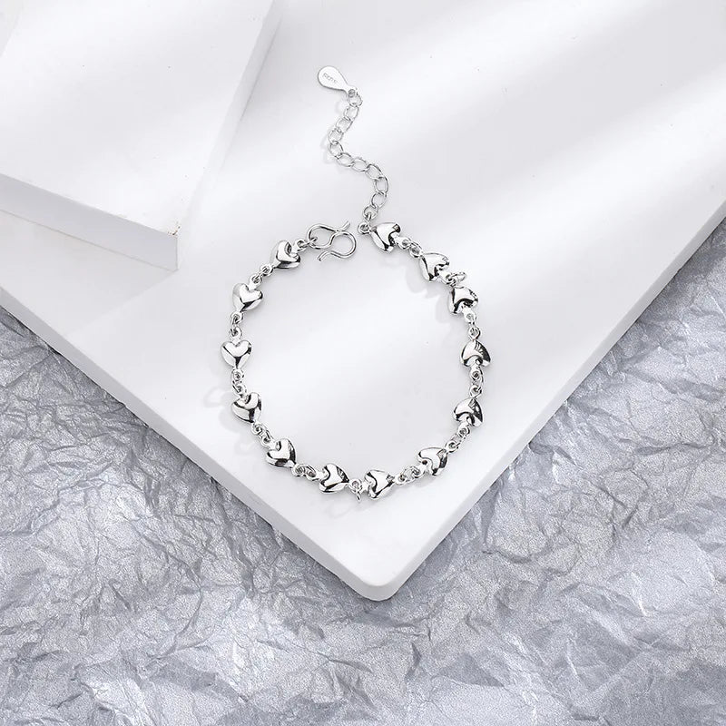 VENTFILLE 925 Sterling Silver Diamond-Studded Butterfly Bracelet Women's Fashion Temperament Flower Adjustable Bracelet