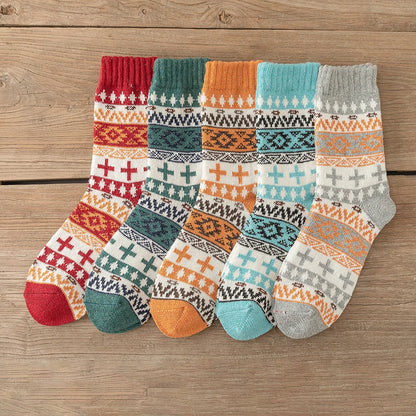 5Pairs New Design Witner Socks Thick Warm Christmas Socks Man Women Couple Socks Free Size 9022