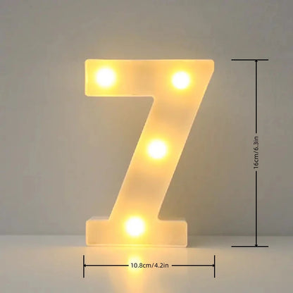 1PC LED Alphabet&Number Lights For Home,Wedding,Proposal,Birthday,Party,Photo Prop, Battery Powered White Decorative Night Light