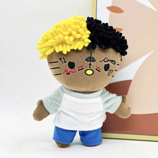 Hello Kitty Xxxtentacion Yellow Black Hair Plush Doll Figure Stuffed Toys Cute Kids Boys Girls Christmas Gifts