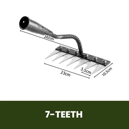 5/6/7/8 Teeth Agricultural Rake Soil Loosening Weeding Tool Manganese Steel Garden Weeding Rake Multi-use Agricultural Straw Hoe