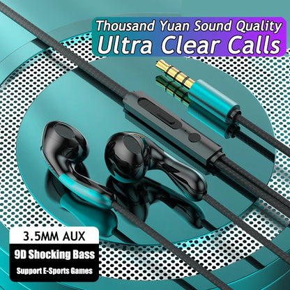9D HIFI Heavy Bass Waterdrop Style Wired Earphones 3.5MM AUX/Type-C Digital Chip Headsets For Samsung Xiaomi Android Tablet PC
