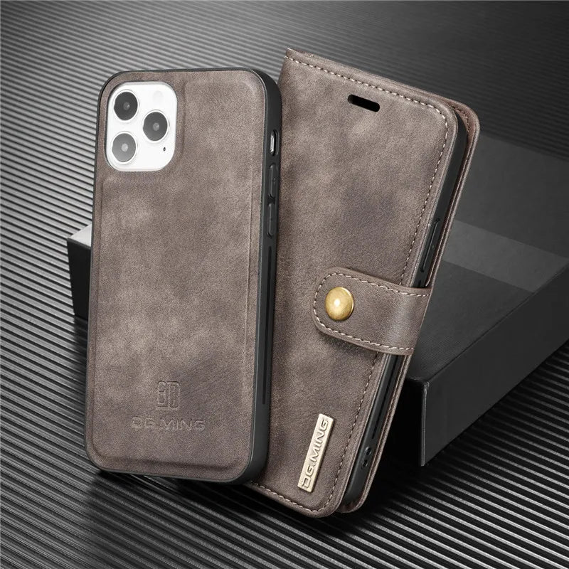 Detachable Magnetic Leather Phone Case for IPhone 16 Pro Max 15 12 13 11 14 Plus XS XR X SE 2022 Wallet Card Holder Cover Coque