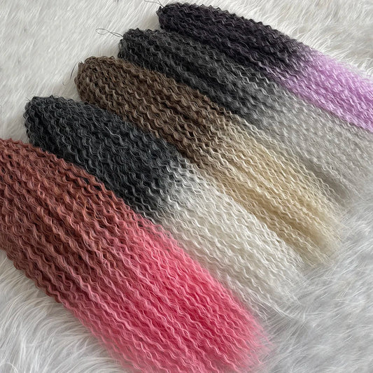 Brazilian Braids Synthetic Crochet Hair Afro Curls Braiding Hair Extensions For Women African Braided Kinky Curly Hair OmbrePink
