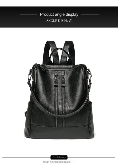 1/3Pcs Genuine Leather Backpack Women's Travel Bag Fashion Women's Fashion Bag Tide Casual Fashion Soft Leather Shoulder Bag