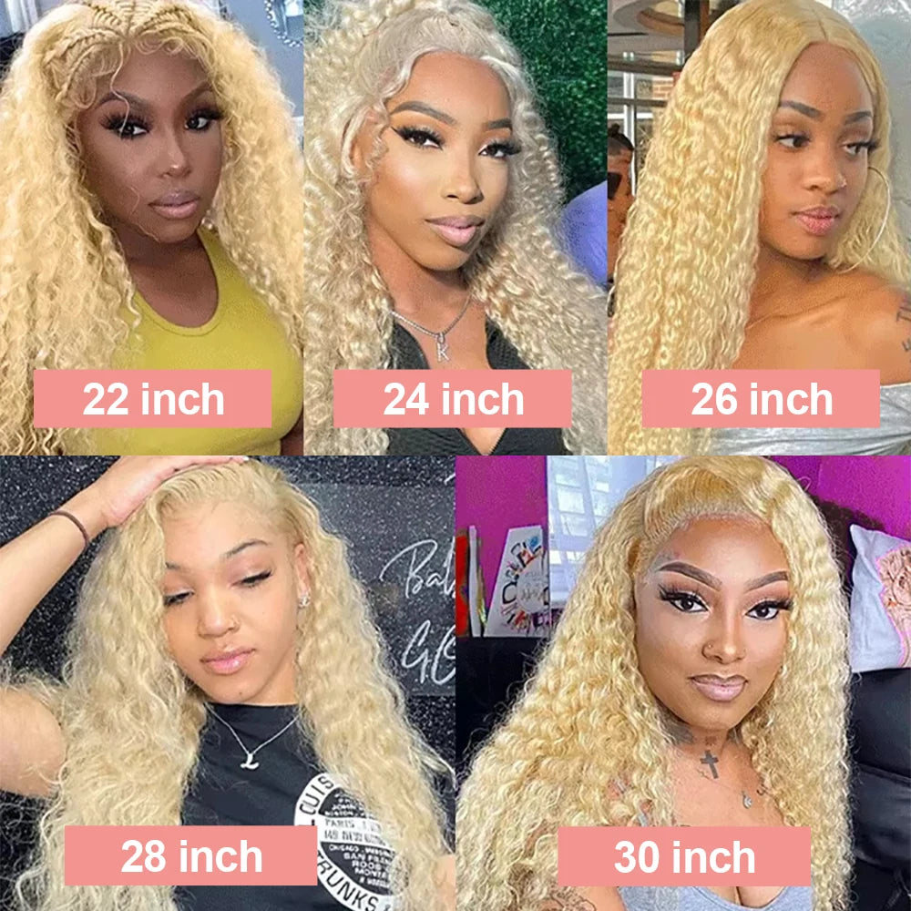 613 HD Lace Frontal Wig 13x4 Deep Loose Wave Transparent Remy Color Front Human Hair Wig 13x6 Blonde Water Curly Human Hair Wig