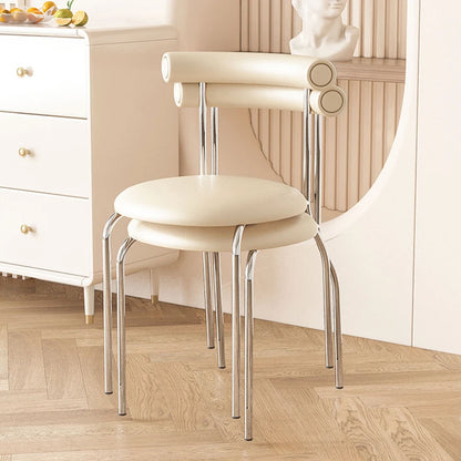 Cream Style Light Luxury Dining Chair Ins Medieval Home Modern Cafe Chair Vintage Nordic Backrest Chair Bedroom Makeup Chair