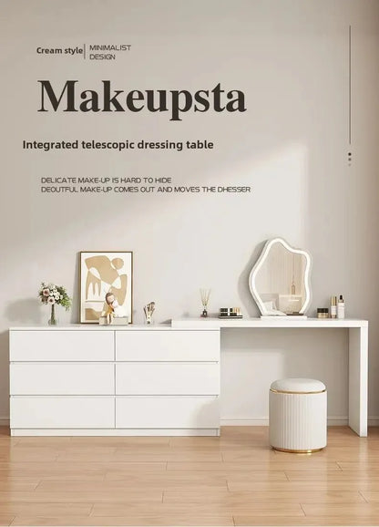 Luxury Dressing Table Drawer White Makeup Mirror Corner Desk Dresser Table Cabinet Organizers Storage Penteadeira Home Furniture