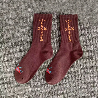 Mid Tube Cotton Socks for Sports Skateboarding with Unique Ghost Face Role-playing Design colour socks