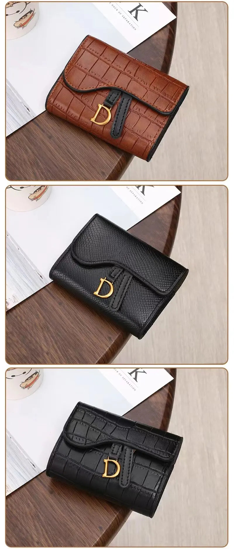 Women Luxury Card Holder Short Walet MiniPU Letter Wallet Multi Card Card Holder SmalMulti Functiona Clutch Bag