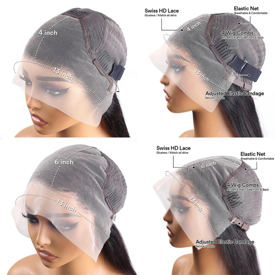 Chocolate Brown 30 32 Inch 13x6 Hd Lace Frontal Wig 13x4 Hd Lace Front Human Hair Brown Wigs Straight Human Hair Wigs For Women