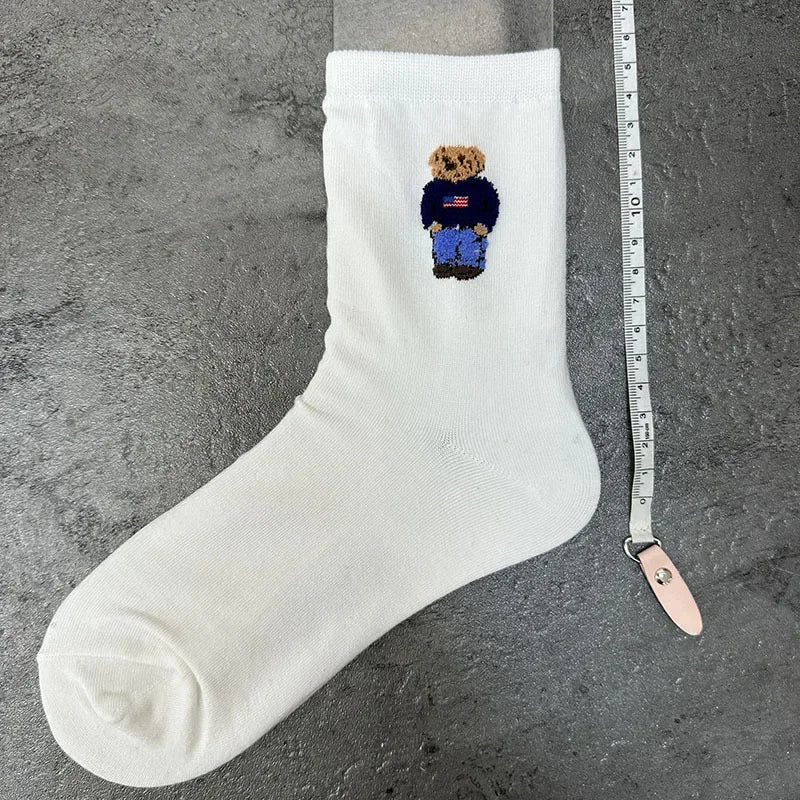 Good Quality Cartoon Elegant Lady Bear Women's  Cute Socks Cotton Harajuku Style Woman Novelty Breathable Sox Christmas Gifts