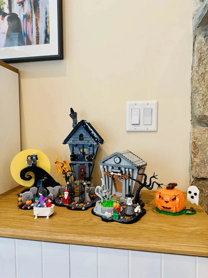No box 21351 The Nightmare Before Christmas Model Building Blocks Hut Diy Bricks Toy Christmas Halloween Home Decoration Gifts
