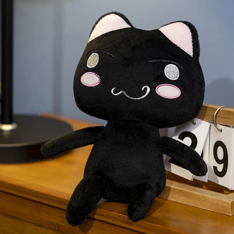 New Toro Inoue Cat Plush Anime Game Doll Stuffed Kittens Plushie Cartoon Couple Black and White Cats Decor Gift Toys for Kids