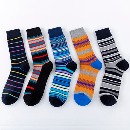 5-6 Pairs New High Quality Combed Cotton Men Socks Women Happy Fashion Novelty Skateboard Crew Casual Funny Socks for Men