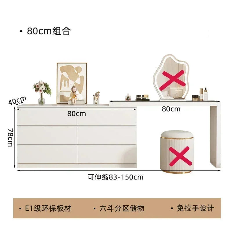 Luxury Dressing Table Drawer White Makeup Mirror Corner Desk Dresser Table Cabinet Organizers Storage Penteadeira Home Furniture