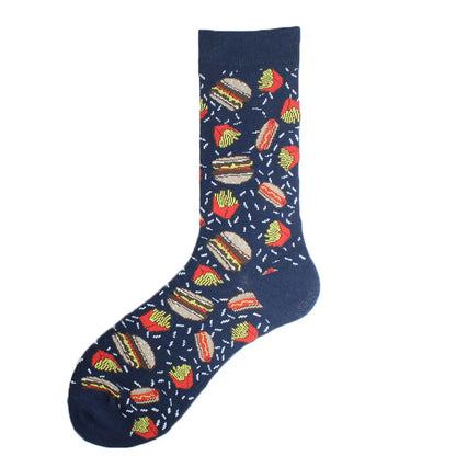 Happy Design Funny Socks Men Unisex Sheep Beer Dinosaur Pattern Sokken  Divertidos Jacquard Calcetines Unisex Hip Hop Skateboard