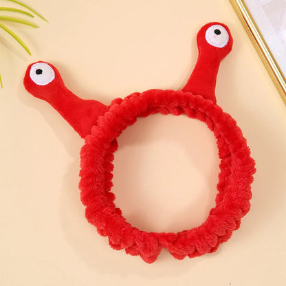 Cute Animal Ears Headbands with Fluffy Ball Soft Coral Fleece Elastic Hair Band For Women Washing Face Makeup Cosmetic