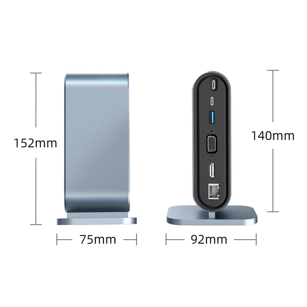 USB C Docking Station PD 100W USB C HUB Type C to HDMI-Compatible Adapter 4K 30Hz VGA RJ45 USB 3.0 HUB USB Splitter for MacBook