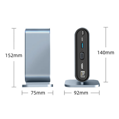 USB C Docking Station PD 100W USB C HUB Type C to HDMI-Compatible Adapter 4K 30Hz VGA RJ45 USB 3.0 HUB USB Splitter for MacBook
