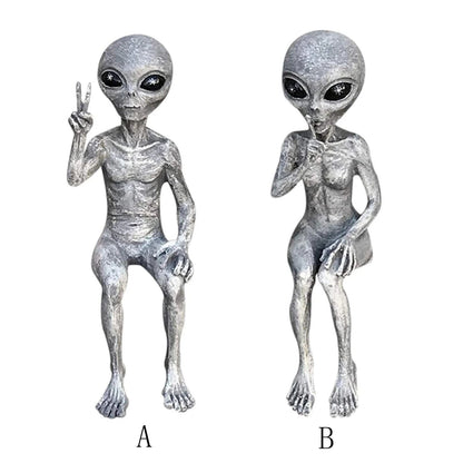 New Outer Space Alien Statue Martians Garden Figurine Set  Yard & Garden Decors Outdoor Courtyard Ornaments