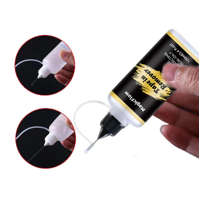 MagicFlow 100ml Tape-in Hair Extension Remover - Easily Removes Lace Wigs, Clip-in Extensions, Hairline Glue, and Adhesive Resid