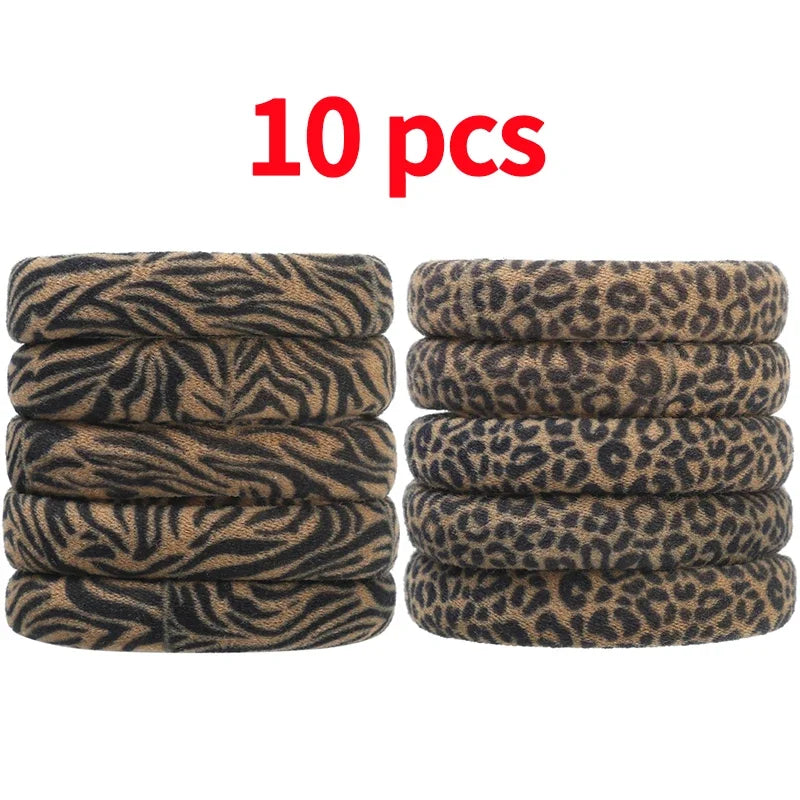 5-100Pcs High Elastic Leopard Print Hair Rope Women Fashion Pony Tails Holders Girls Towel Hair Ties Hairs Accessories Headwear