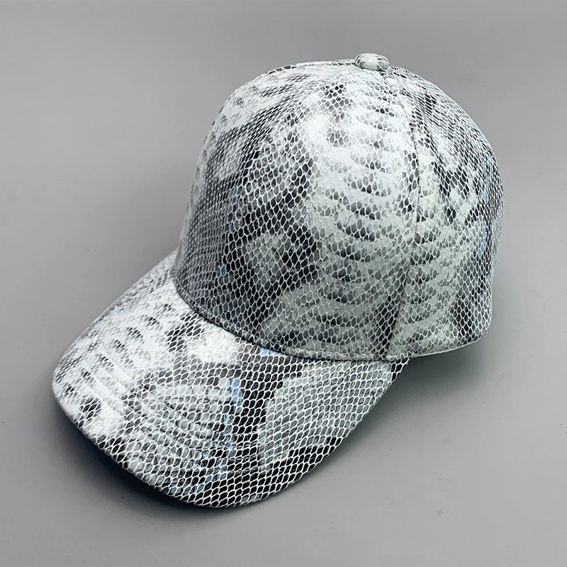 Cool Kpop Serpentine Letter Vegan leather Men Women Baseball Hats Cotton Fashion Breathable Streetwear Funny Sport Hip Hop Caps