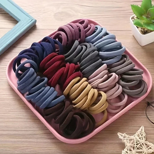 30-150PCS Women Girls Candy Colors Nylon Basic Scrunchie Hair Tie Ponytail Hold Hair Rubber Bands Fashion Hair Accessories