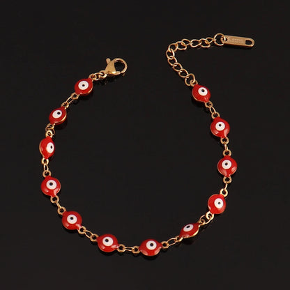 316L Stainless Steel Enamel Turkish Evil Eye Bracelets For Women Colorful Evil Eye Charm Bracelets Female Jewelry Gift