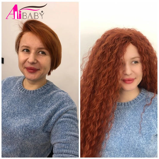 Ariel afro Curl Water Wave Braiding Hair African curls Synthetic Crochet Hair Blonde Pink Omber Wavy Hair Extension Alibaby
