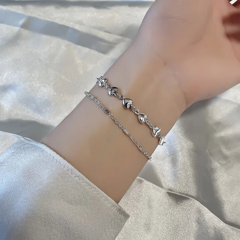 VENTFILLE 925 Sterling Silver Diamond-Studded Butterfly Bracelet Women's Fashion Temperament Flower Adjustable Bracelet