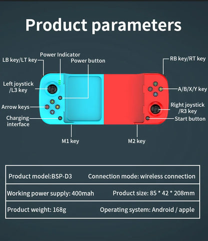 Gamepad Telescopic Joystick D3 For PS4 Phone Stretching Joystick BT 5.0 Wireless Game Controller Apple IOS Android PUBG Switch