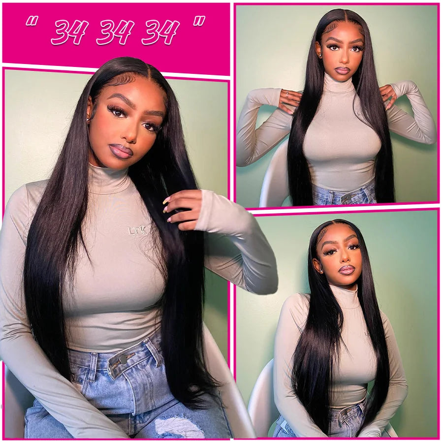 ALIANNA 26Inch Human Hair Bundles 10A Brazilian Raw Hair Weave Bundles 30 38 40 Inch Straight Human Hair Bundles Hair Extensions