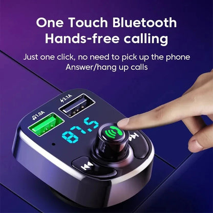 LED MP3 Car Bluetooth FM Audio Receiver Hands-Free Bluetooth 5.0 Transmitter 2.1A 3.1A QC3.0 PD Type C Dual USB Car kit Charger