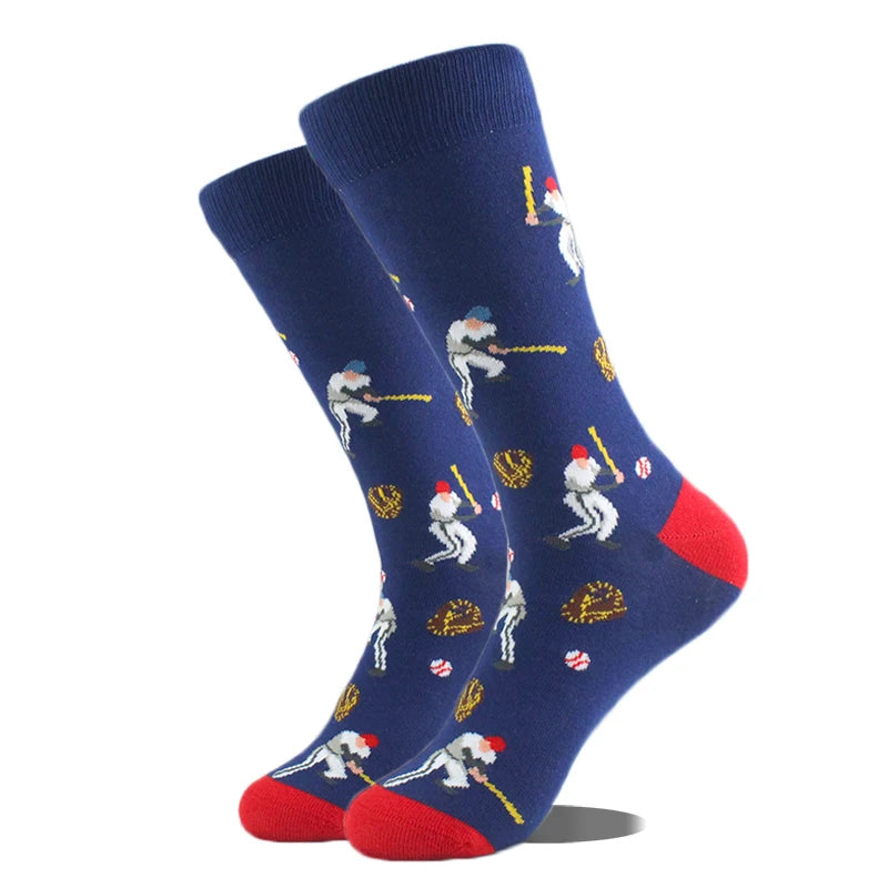 Happy Design Funny Socks Men Unisex Sheep Beer Dinosaur Pattern Sokken  Divertidos Jacquard Calcetines Unisex Hip Hop Skateboard