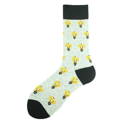 Happy Design Funny Socks Men Unisex Sheep Beer Dinosaur Pattern Sokken  Divertidos Jacquard Calcetines Unisex Hip Hop Skateboard