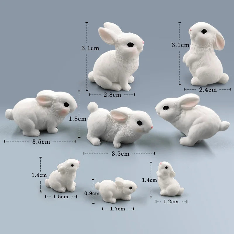 2025 Hot Easter Cute Rabbit Figurine Diy Landscape Home Kawaii Room Decor Miniature Fairy Garden Decoration Accessories Modern